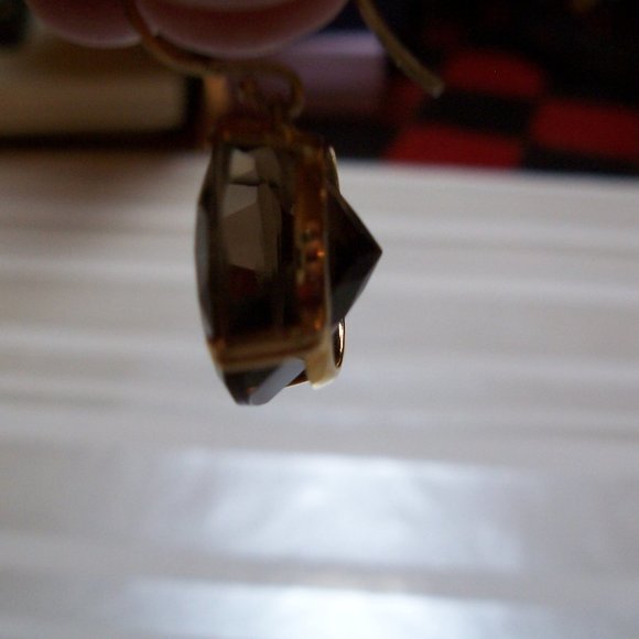 14K Smoky Quartz Earrings - Picture 7 of 9